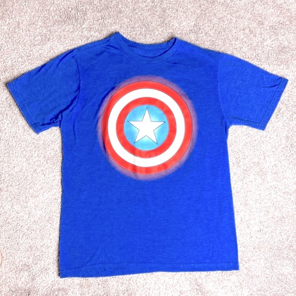 Marvel Captain America Tee Shirt Children’s Size L 10/12